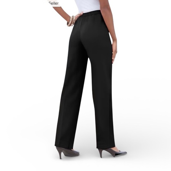 Roaman's Classic Bend Over Black Pants - Size 18P - Picture 2 of 4
